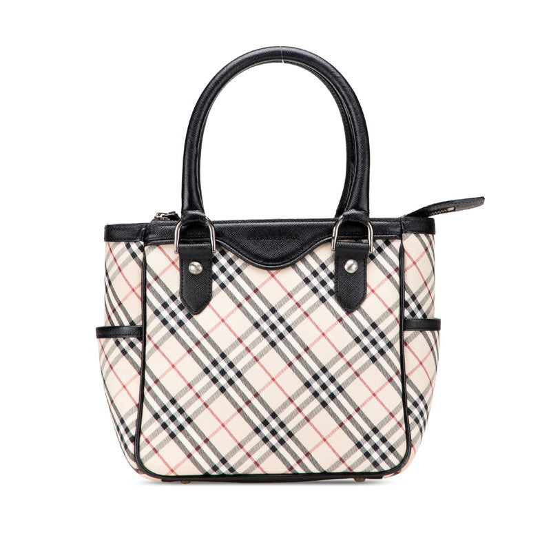 バーバリー ノバチェック ハンドバッグ ベージュ ブラック レッド キャンバス レザー レディース BURBERRY 中古