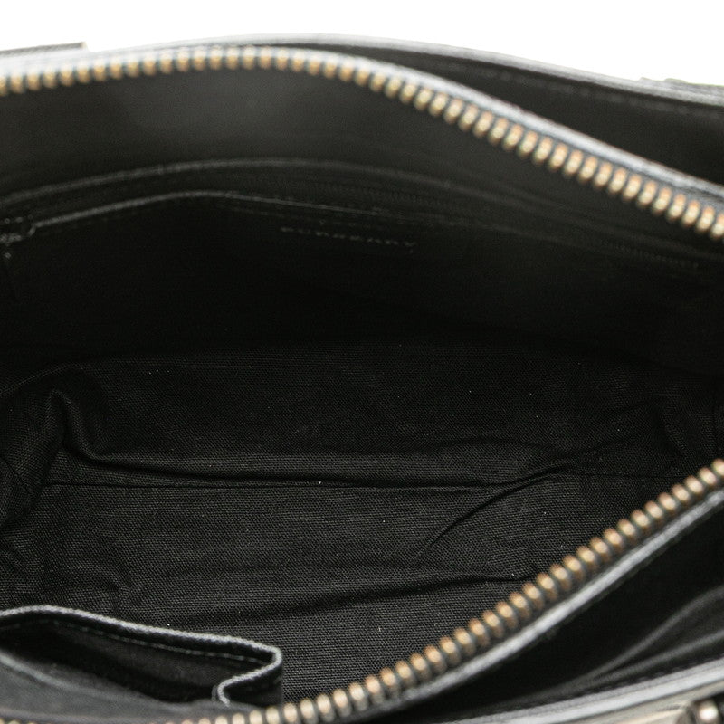 バーバリー ノバチェック ハンドバッグ ベージュ ブラック レッド キャンバス レザー レディース BURBERRY 【中古】