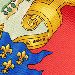 エルメス カレ90 VOILES DE LUMIERE 光の帆船 スカーフ レッド ゴールド マルチカラー シルク レディース HERMES 【中古】