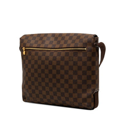 ルイ ヴィトン ダミエ ブルックリンMM 斜め掛け ショルダーバッグ N51211 ブラウン PVC レザー レディース LOUIS VUITTON 【中古】