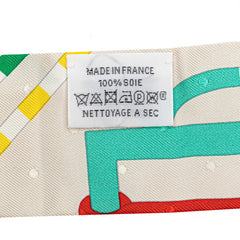 エルメス ツイリー Bouclerie Moderne モダンなバックル スカーフ アイボリー グレー マルチカラー シルク レディース HERMES 【中古】
