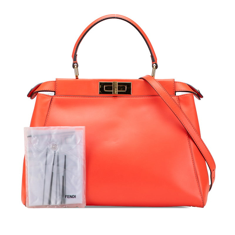 フェンディ ピーカブー ミディアム ハンドバッグ ショルダーバッグ 2WAY 8BN226 レッド レザー レディース FENDI 【中古】