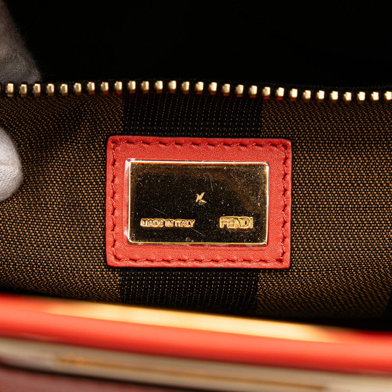 フェンディ ピーカブー ミディアム ハンドバッグ ショルダーバッグ 2WAY 8BN226 レッド レザー レディース FENDI 【中古】