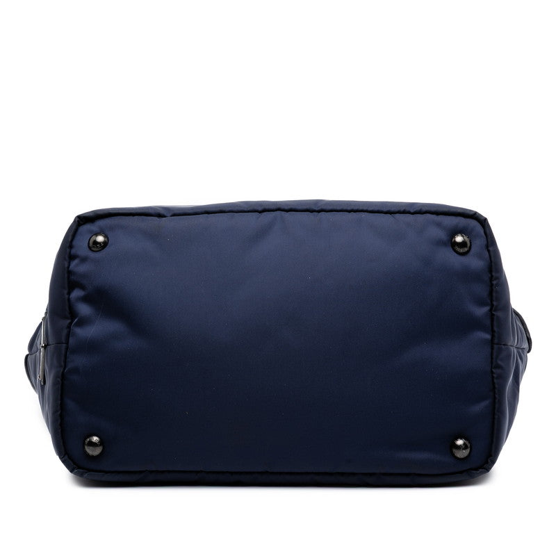 プラダ ショルダーバッグ ハンドバッグ 2WAY 1BG959 ネイビー ブラック ナイロン レザー レディース PRADA 【中古】