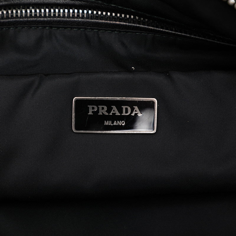 プラダ ショルダーバッグ ハンドバッグ 2WAY 1BG959 ネイビー ブラック ナイロン レザー レディース PRADA 【中古】
