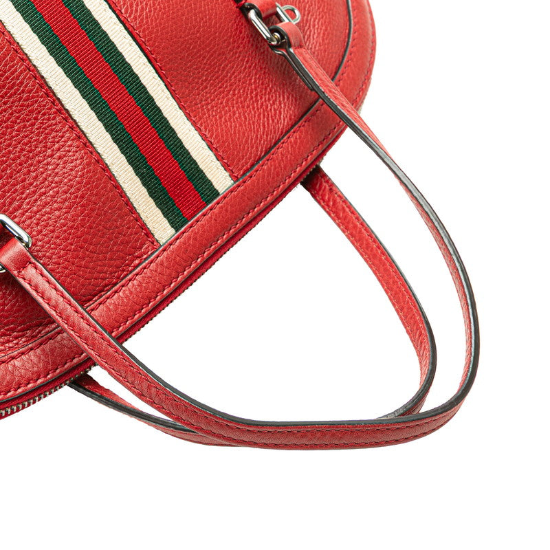 グッチ ウェビングライン ハンドバッグ ショルダーバッグ２WAY 420023 レッド レザー レディース GUCCI 【中古】