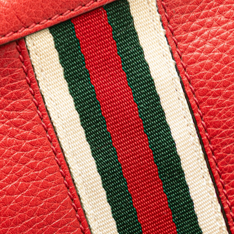 グッチ ウェビングライン ハンドバッグ ショルダーバッグ２WAY 420023 レッド レザー レディース GUCCI 【中古】