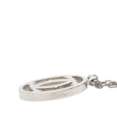 カルティエ 2C ロゴ チャーム キーホルダー シルバー メタル レディース CARTIER 中古