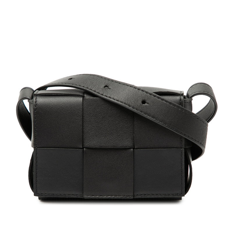 ボッテガヴェネタ マキシイントレチャート ショルダーバッグ ブラック レザー レディース BOTTEGAVENETA 【中古】