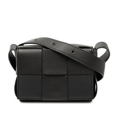 ボッテガヴェネタ マキシイントレチャート ショルダーバッグ ブラック レザー レディース BOTTEGAVENETA 【中古】