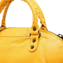 バレンシアガ クラシック ボーリング ハンドバッグ 299202 イエロー レザー レディース BALENCIAGA 【中古】