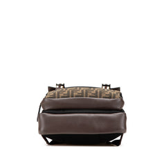 フェンディ ズッカ リュック バックパック 7VZ047 ブラック ブラウン ナイロン レザー メンズ FENDI 【中古】