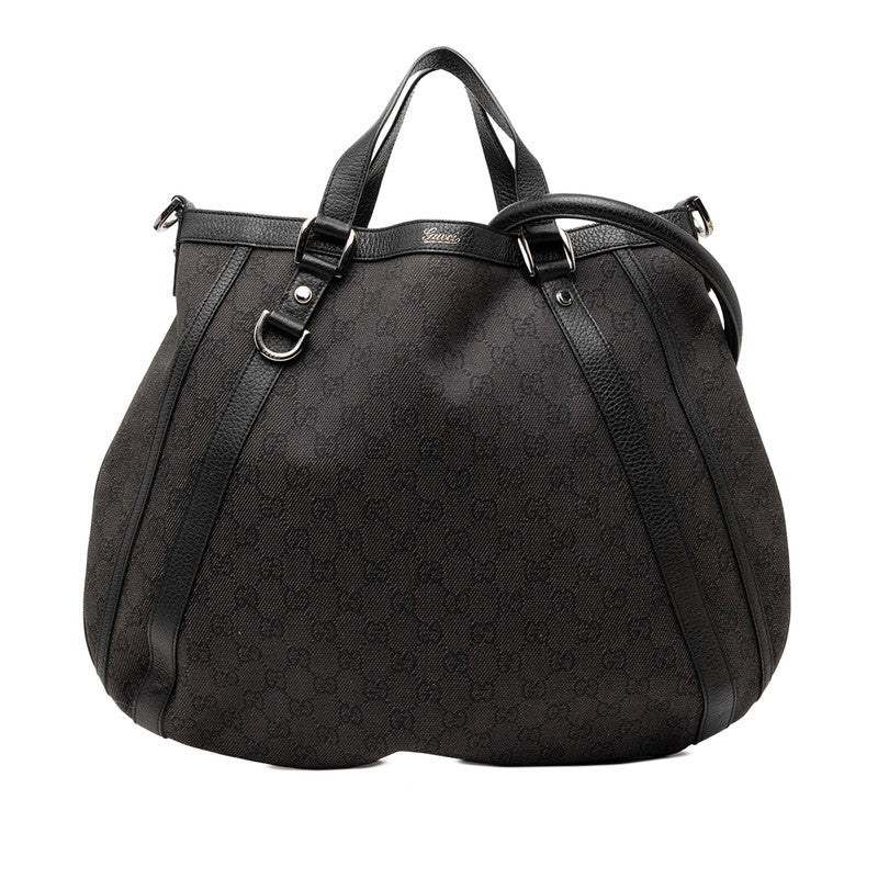 グッチ GGキャンバス アビー トートバッグ ショルダーバッグ 2WAY Dリング 268641 ブラック レザー キャンバス レディース GUCCI 【中古】