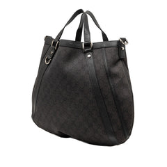 グッチ GGキャンバス アビー トートバッグ ショルダーバッグ 2WAY Dリング 268641 ブラック レザー キャンバス レディース GUCCI 【中古】