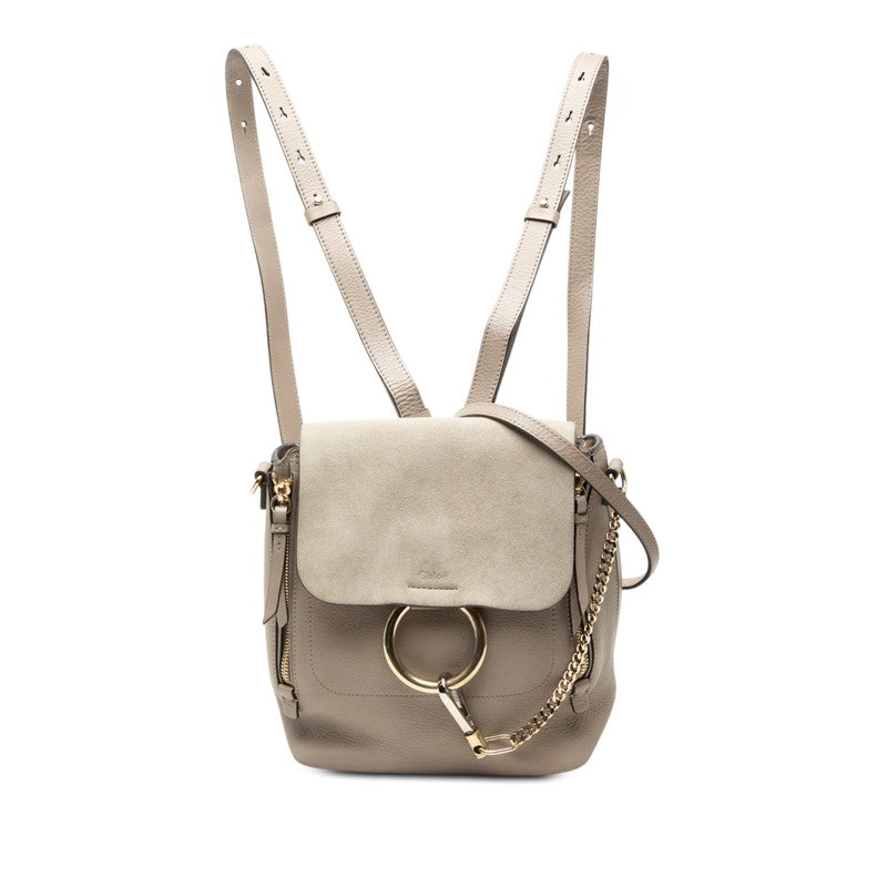 クロエ フェイ Faye リュック 2WAY ショルダーバッグ ハンドバッグ グレージュ レザー スウェード レディース Chloe 【中古】