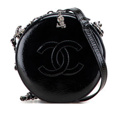 シャネル ココマーク チェーン ショルダーバッグ ハンドバッグ 2WAY ブラック エナメル レディース CHANEL 【中古】