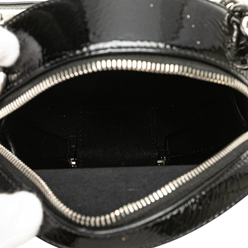 シャネル ココマーク チェーン ショルダーバッグ ハンドバッグ 2WAY ブラック エナメル レディース CHANEL 【中古】
