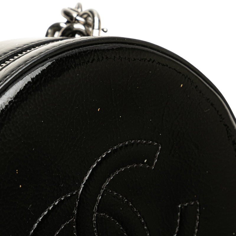 シャネル ココマーク チェーン ショルダーバッグ ハンドバッグ 2WAY ブラック エナメル レディース CHANEL 【中古】