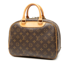 ルイ ヴィトン モノグラム トゥルーヴィル ハンドバッグ M42228 ブラウン PVC レザー レディース LOUIS VUITTON 中古