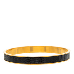 エルメス ケリー バングル ゴールド ブラック メッキ レザー レディース HERMES 中古