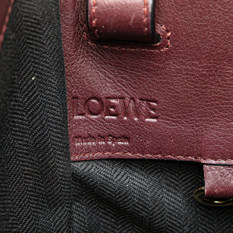 ロエベ ハンモック ハンドバッグ ショルダーバッグ 2WAY ワインレッド ボルドー レザー レディース LOEWE 【中古】
