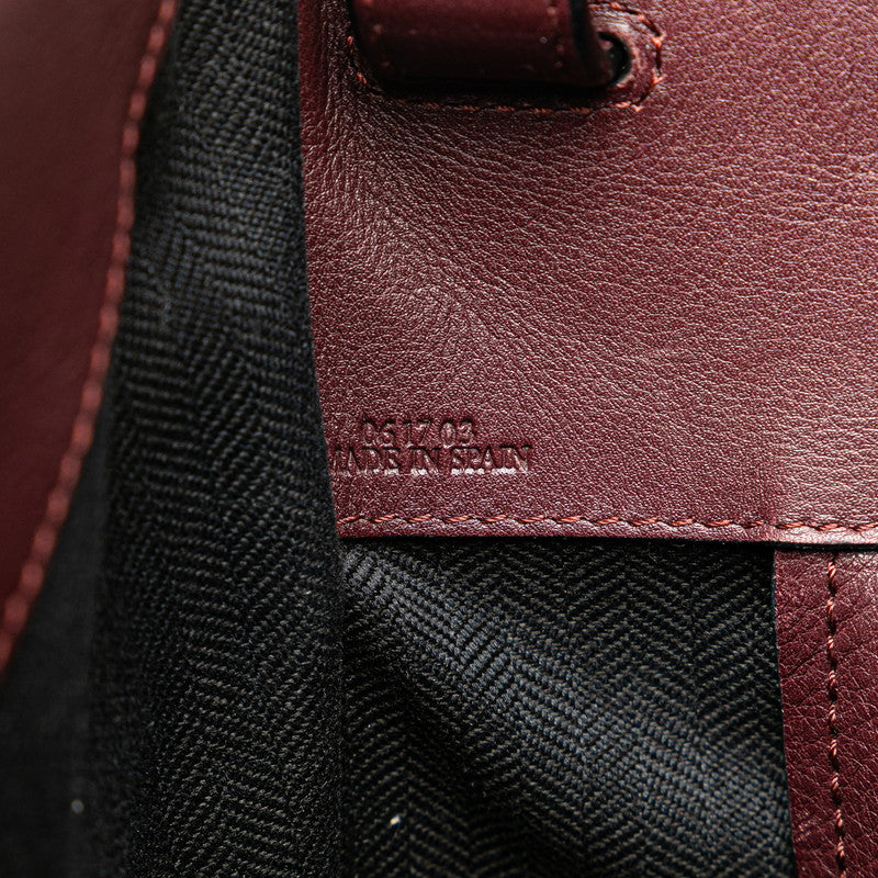 ロエベ ハンモック ハンドバッグ ショルダーバッグ 2WAY ワインレッド ボルドー レザー レディース LOEWE 【中古】