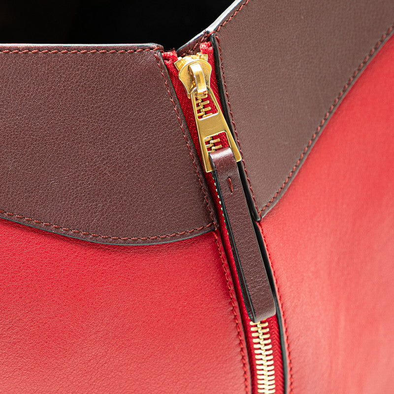 ロエベ ハンモック ハンドバッグ ショルダーバッグ 2WAY ワインレッド ボルドー レザー レディース LOEWE 【中古】