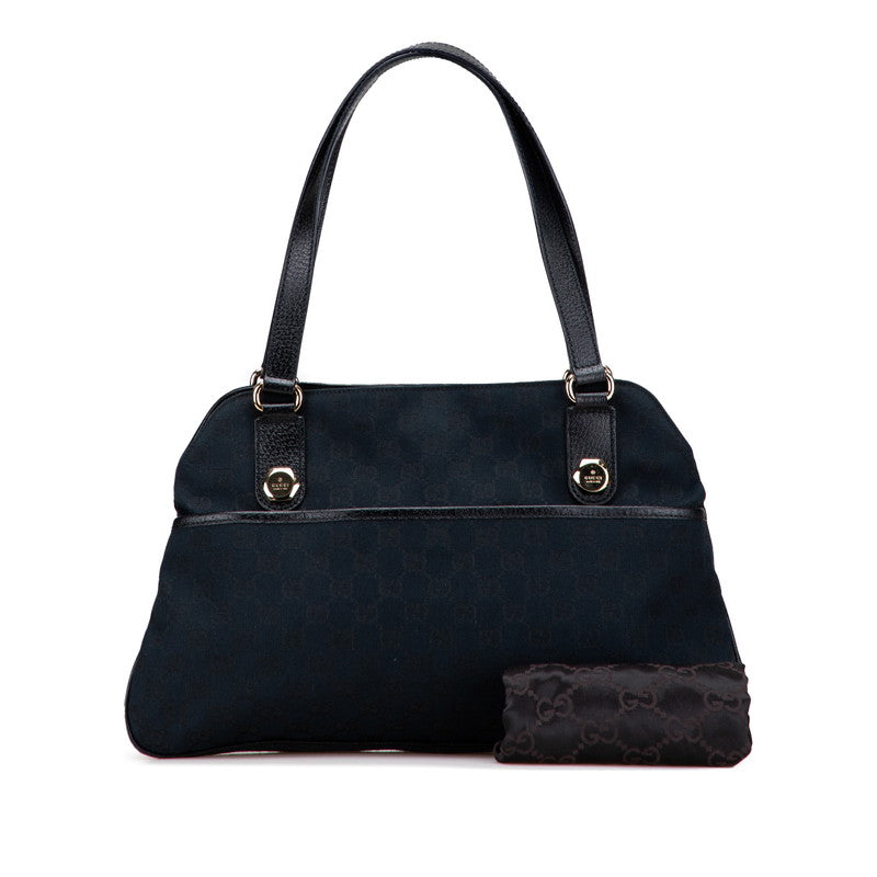 グッチ GGキャンバス トートバッグ ショルダーバッグ 163288 ブラック キャンバス レザー レディース GUCCI 【中古】