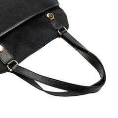 グッチ GGキャンバス トートバッグ ショルダーバッグ 163288 ブラック キャンバス レザー レディース GUCCI 【中古】