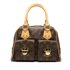 ルイ ヴィトン モノグラム マンハッタンPM ハンドバッグ M40026 ブラウン PVC レザー レディース LOUIS VUITTON 【中古】