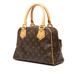 ルイ ヴィトン モノグラム マンハッタンPM ハンドバッグ M40026 ブラウン PVC レザー レディース LOUIS VUITTON 【中古】