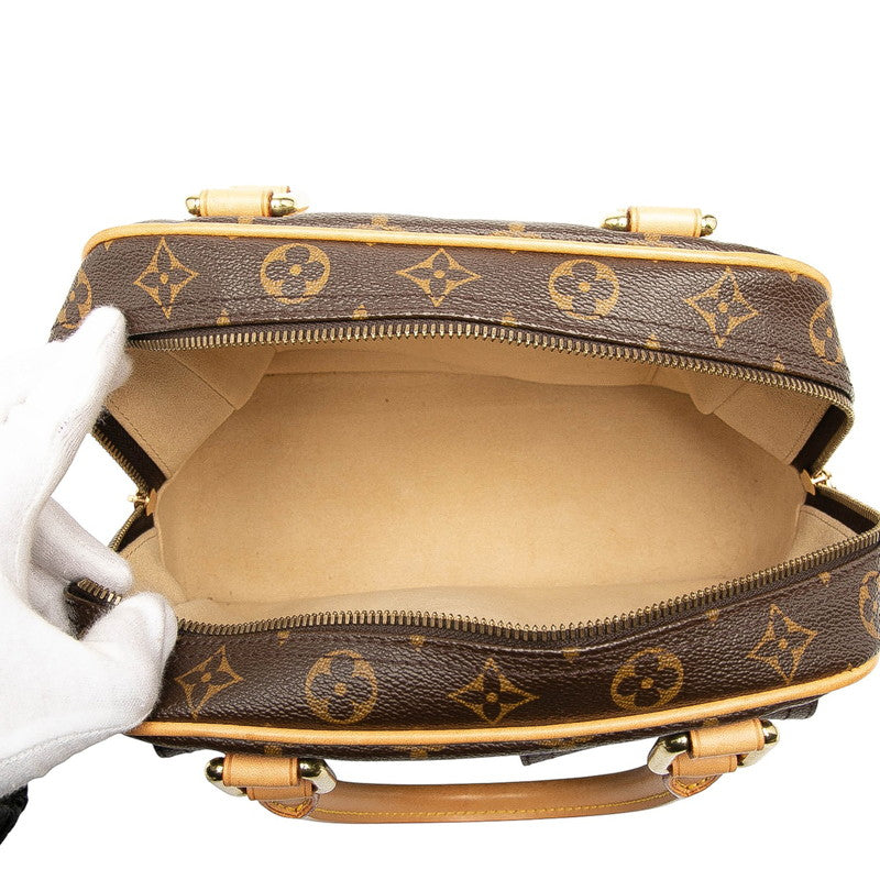ルイ ヴィトン モノグラム マンハッタンPM ハンドバッグ M40026 ブラウン PVC レザー レディース LOUIS VUITTON 【中古】