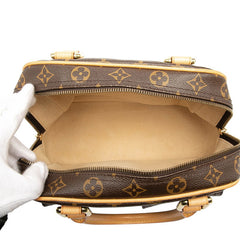 ルイ ヴィトン モノグラム マンハッタンPM ハンドバッグ M40026 ブラウン PVC レザー レディース LOUIS VUITTON 【中古】