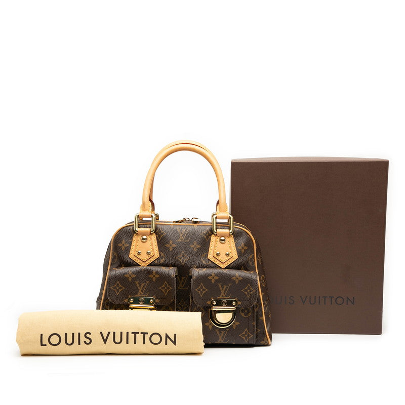 ルイ ヴィトン モノグラム マンハッタンPM ハンドバッグ M40026 ブラウン PVC レザー レディース LOUIS VUITTON 【中古】