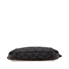 グッチ GGデニム ホースビットスリム スモールショルダーバッグ 774719 ブラック デニム レザー レディース GUCCI 【中古】