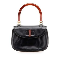 グッチ ハンドバッグ 000 46 0103 ブラック ブラウン レザー プラスチック レディース GUCCI 【中古】