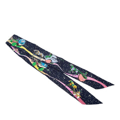 エルメス ツイリー SPACE DERBY スペースダービー スカーフ ネイビー マルチカラー シルク レディース HERMES 【中古】