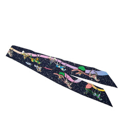 エルメス ツイリー SPACE DERBY スペースダービー スカーフ ネイビー マルチカラー シルク レディース HERMES 【中古】