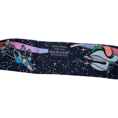 エルメス ツイリー SPACE DERBY スペースダービー スカーフ ネイビー マルチカラー シルク レディース HERMES 【中古】