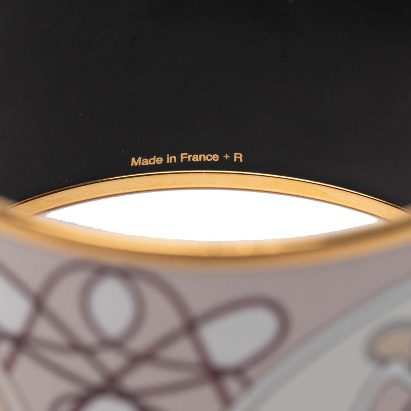 エルメス エマイユ Coup de Fouet 馬 鞭 モチーフ バングル ゴールド ベージュ マルチカラー メッキ レディース HERMES 【中古】