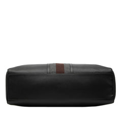 グッチ シェリー ライン ボストンバッグ 282511 ブラック グレー ブラウン レザー メンズ GUCCI 【中古】