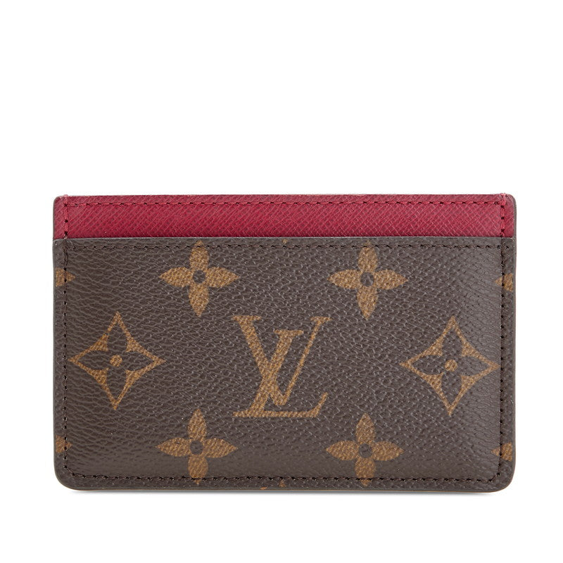 ルイ ヴィトン モノグラム ポルトカルト サーンプル カードケース M60703 ブラウン フューシャ PVC レザー レディース LOUIS VUITTON 【中古】