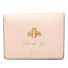 グッチ アニマリエ ビー 二つ折り財布 460185 ピンク レザー レディース GUCCI 【中古】