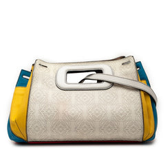 ロエベ アナグラム ハンドバッグ ショルダーバッグ 2WAY ホワイト マルチカラー PVC レザー レディース LOEWE 【中古】