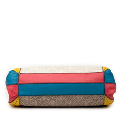 ロエベ アナグラム ハンドバッグ ショルダーバッグ 2WAY ホワイト マルチカラー PVC レザー レディース LOEWE 【中古】