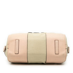 ロエベ アナグラム ハンドバッグ ベージュ ピンク キャンバス レザー レディース LOEWE 【中古】