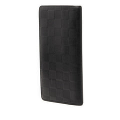 ルイ ヴィトン ダミエ アンフィニ ポルトフォイユ ブラザ ロングウォレット 長財布 N63010 オニキス ブラック レザー メンズ LOUIS VUITTON 【中古】