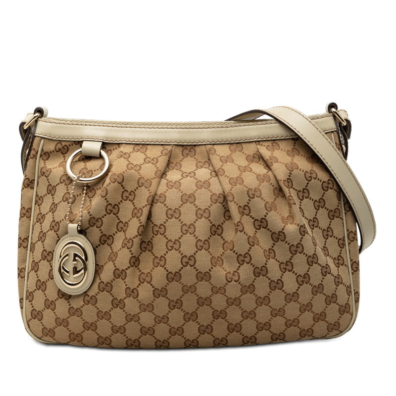 グッチ GGキャンバス スーキー ショルダーバッグ 296834 ベージュ キャンバス レザー レディース GUCCI 【中古】
