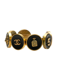 シャネル ヴィンテージ ココマーク バングル ゴールド ブラック メッキ レディース CHANEL 【中古】