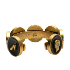 シャネル ヴィンテージ ココマーク バングル ゴールド ブラック メッキ レディース CHANEL 【中古】